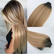 Blonde highlights and dark brown undertones. Tape In Human Hair Extensions Ombre Hair Brazilian Virgin Hair Balayage Dark Brown To 27 Blonde Extensions Highlight Skin Weft Human Hair Curly Weave Straight Human Hair Weave From Evermagichair 78 4 Dhgate Com