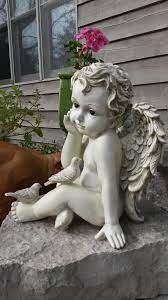 Cherub Garden Statue With Doves More