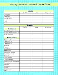 Income Expenditure Spreadsheet Template