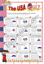 Explore our 50 states worksheets and learn to identify the states and capitals of the united states; The Usa Quiz Esl Worksheet By Mena22