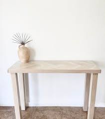 White Oak Wood Console Table With