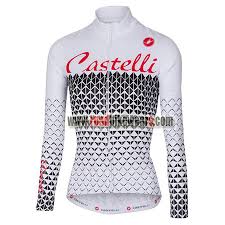 2017 Team Castelli Womens Cycle Apparel Biking Long Sleeves Jersey Ropa De Ciclismo White