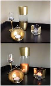 Diy Friday Sprayed Gold Candle Holders