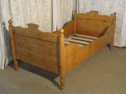 French Single Pine Sleigh Bed Lit