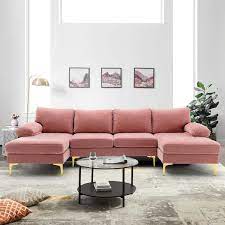 Velvet U Shaped Sectional Sofa
