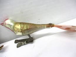 vintage mercury glass clip on bird