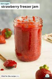 low sugar strawberry freezer jam no