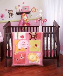 nojo raspberry jungle crib bedding set