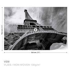 Paris Eiffel Tower Black White Wall