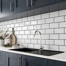 Kitchen sinks kitchens wickes co uk. Wickes Metro White Ceramic Wall Tile 200 X 100mm Wickes Co Uk