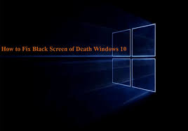 fix black screen of windows 10