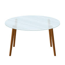 Glass Round Office Table On Wooden Legs