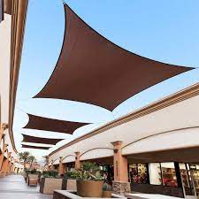 Colourtree 9 5 Ft X 9 5 Ft 220 Gsm Waterproof Brown Square Sun Shade Sail Screen Canopy Outdoor Patio And Pergola Cover