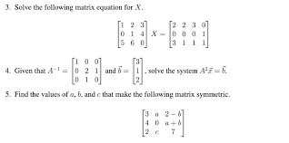 Following Matrix Equation For X T2