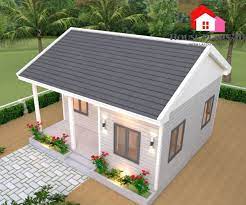 house plan with one bedroom gable roof
