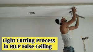 how to cut light in p o p false ceiling