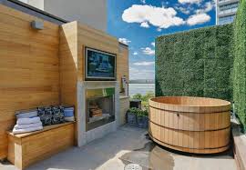Urban Rooftop Oasis Hot Tub Fireplace