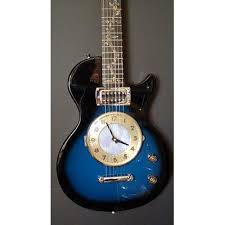 Hand Painted Guitar Wall Clock Rocking