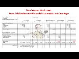 A Simple Ten Column Worksheet You