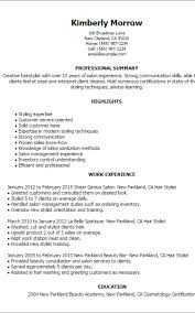 Hairdresser Resume Examples Formatted Templates Example
