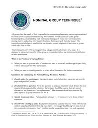 Nominal Group Technique Program Staff Development