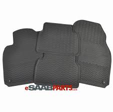 saab rubber all season floor mat set