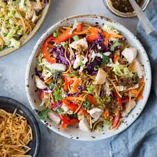 Instructions in a large bowl, combine all of the salad ingredients, tossing until well mixed. Chinese Chicken Salad With Sesame Dressing The Flavours Of Kitchen