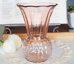 Pink Flared Vase Pink Depression Glass