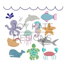 Build Your Sea Creature Set Embroidery Design