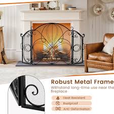 59 5 X 32 5 Inch Fireplace Screen With
