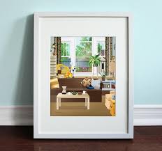 This is a hand drawed plan, in scale, coloured with colour pencils and with full details of furniture, fabric, timbers and atrezzo elements. Marys Apartment Living Room The Mary Tyler Moore Show Mary Etsy