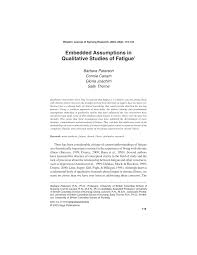 While this research project was not originally constructed in reaction to the events that unfolded that windy day, the words and. Pdf Embedded Assumptions In Qualitative Studies Of Fatigue
