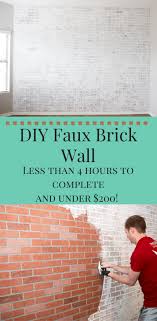 diy faux brick wall easy faux brick