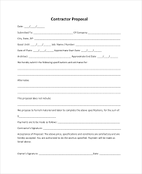 Sample Construction Proposal Forms In
