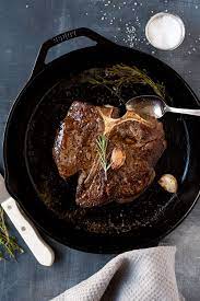 t bone steak with garlic and rosemary
