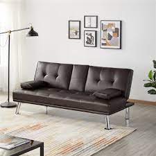 luxurygoods modern faux leather futon