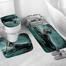 mermaid bathroom rug set shower curtain