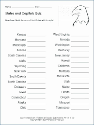 You can use these american geography worksheets in schools or at home and they are colourful and well designed. 50 States And Capitals Quiz Worksheet Education Cute766
