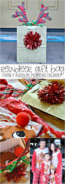 A cute reindeer gift bag/decoration!!! Reindeer Gift Bag Rudolph Family Pajama Delivery Brie Brie Blooms