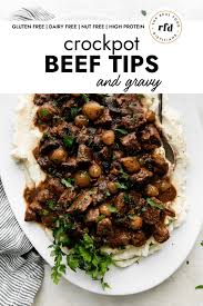 tender crockpot beef tips and gravy