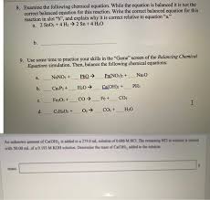 Following Chemical Equation