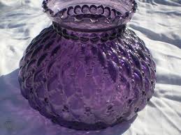 vintage purple glass lamp shade in