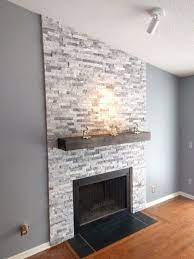 Ledgestone Veneer With Tile Fireplace