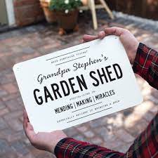 Metal signs of highest quality. Personalised Metal Shed Sign Personalised Garden Gift Ideas