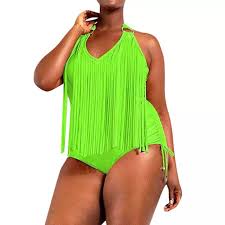 New Lady Plus Size Swimwear Design Women Plus Size One Piece Tassels Bikini Monokini Swimwear Beach Bathing Suit Swim Suits Large Size Bathing Suit