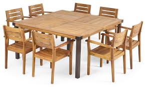 8 seater acacia wood dining set