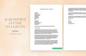 acquisition letter to clients in ms