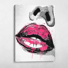 lips noir pink dripping black and white