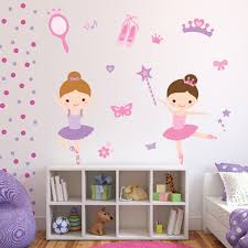 Pink Ballerina Girls Wall Sticker Set