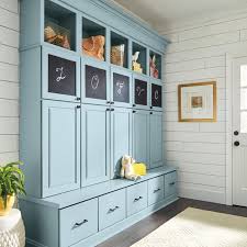 diamond cabinets blue mudroom storage